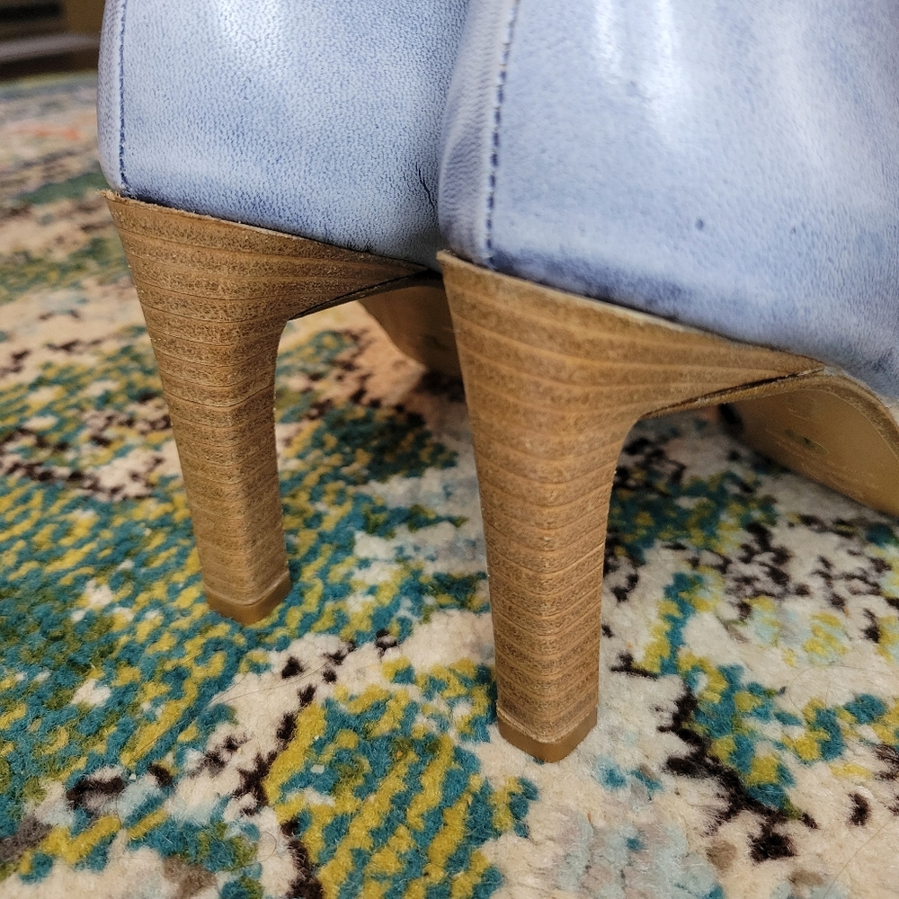 Maripé‎ Italian Leather Blue Washed Pointed Toe Ankle Boots, Size Womens 7 - Picture 7 of 11